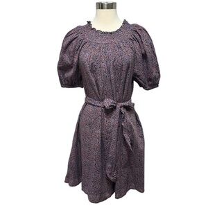 Roller Rabbit Floral Puff-Sleeve Mini Dress